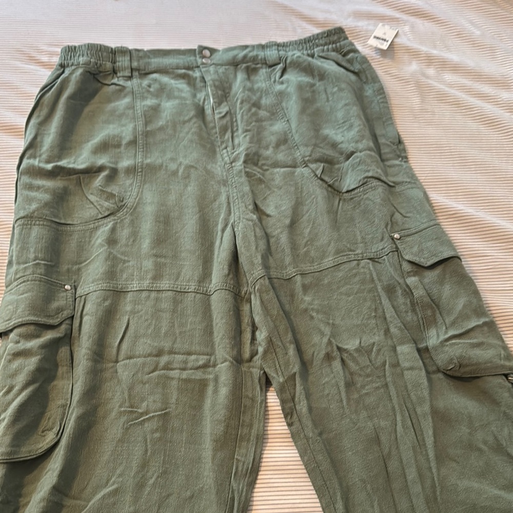 Anthropologie Green Track Pants with Relaxed Fit